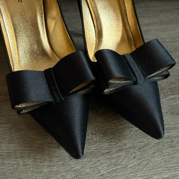 Satin Kate Spade Black Bow Heels - Picture 3 of 13